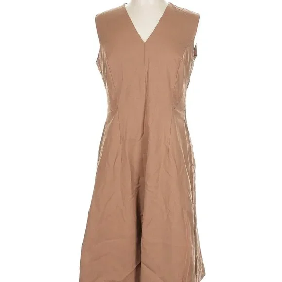 MM LaFleur Jaycie Dress in Camel Washable Wool Twill - Picture 3 of 3